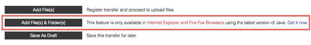 Send Files Interface