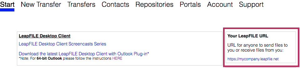 LeapFILE URL Location