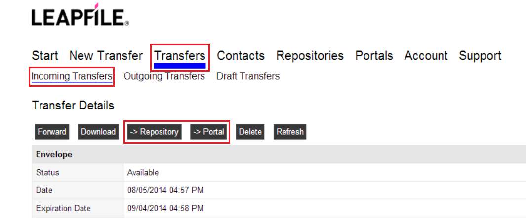 Copy to Portal/Repository